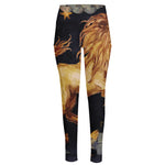 Watercolor Leo Zodiac Sign Print High-Waisted Pocket Leggings