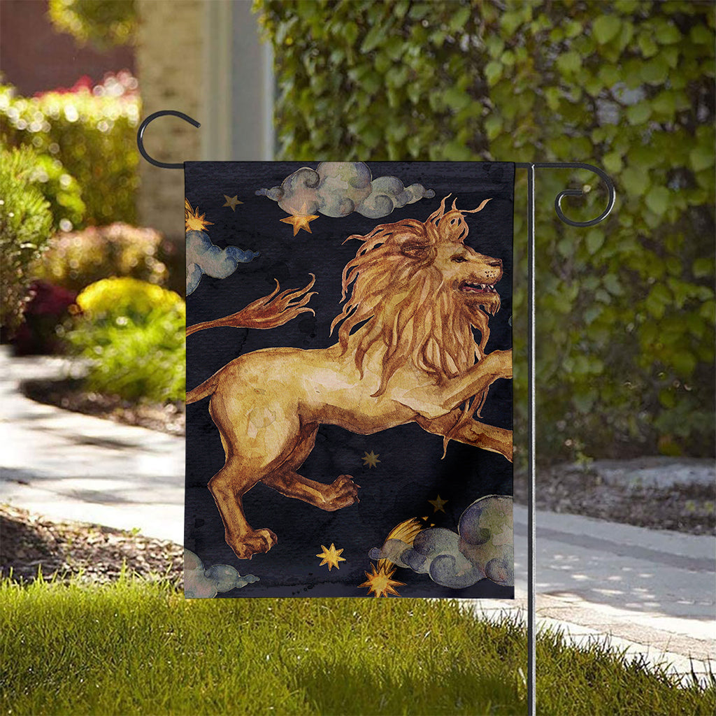 Watercolor Leo Zodiac Sign Print House Flag