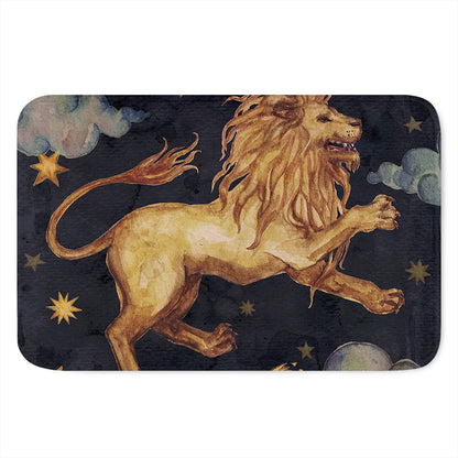Watercolor Leo Zodiac Sign Print Indoor Door Mat