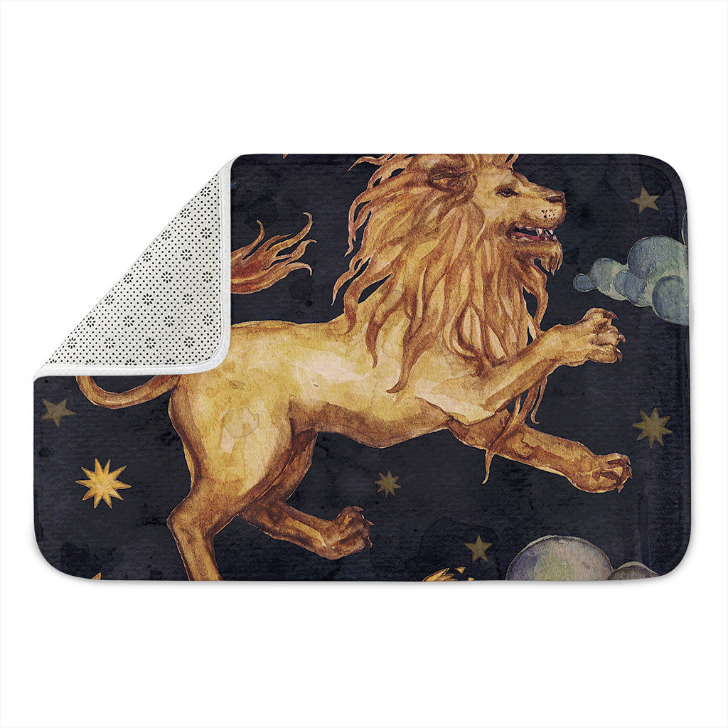 Watercolor Leo Zodiac Sign Print Indoor Door Mat