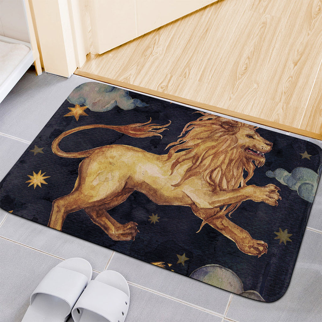 Watercolor Leo Zodiac Sign Print Indoor Door Mat
