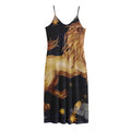 Watercolor Leo Zodiac Sign Print Jersey Midi Cami Dress
