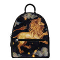 Watercolor Leo Zodiac Sign Print Leather Backpack