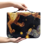 Watercolor Leo Zodiac Sign Print Leather Bible Cover