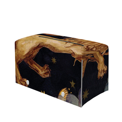 Watercolor Leo Zodiac Sign Print Leather Tissue Box Cover