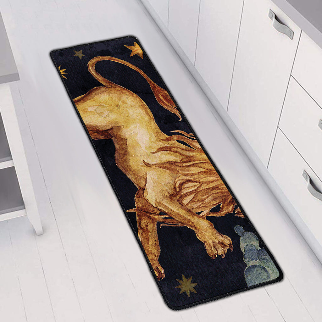 Watercolor Leo Zodiac Sign Print Long Kitchen Mat