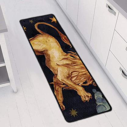 Watercolor Leo Zodiac Sign Print Long Kitchen Mat