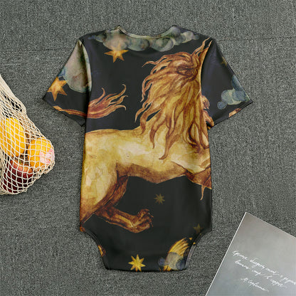 Watercolor Leo Zodiac Sign Print Men's Bodysuit