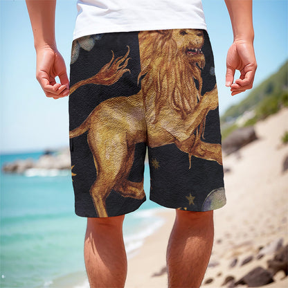 Watercolor Leo Zodiac Sign Print Men's Cargo Shorts