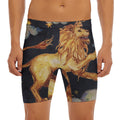 Watercolor Leo Zodiac Sign Print Men's Long Boxer Briefs