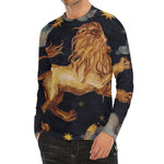Watercolor Leo Zodiac Sign Print Men's Long Sleeve Rash Guard