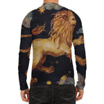 Watercolor Leo Zodiac Sign Print Men's Long Sleeve Rash Guard