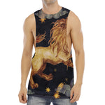 Watercolor Leo Zodiac Sign Print Men's Muscle Tank Top