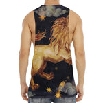 Watercolor Leo Zodiac Sign Print Men's Muscle Tank Top