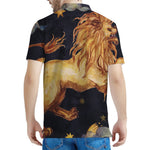 Watercolor Leo Zodiac Sign Print Men's Polo Shirt