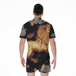 Watercolor Leo Zodiac Sign Print Men's Rompers
