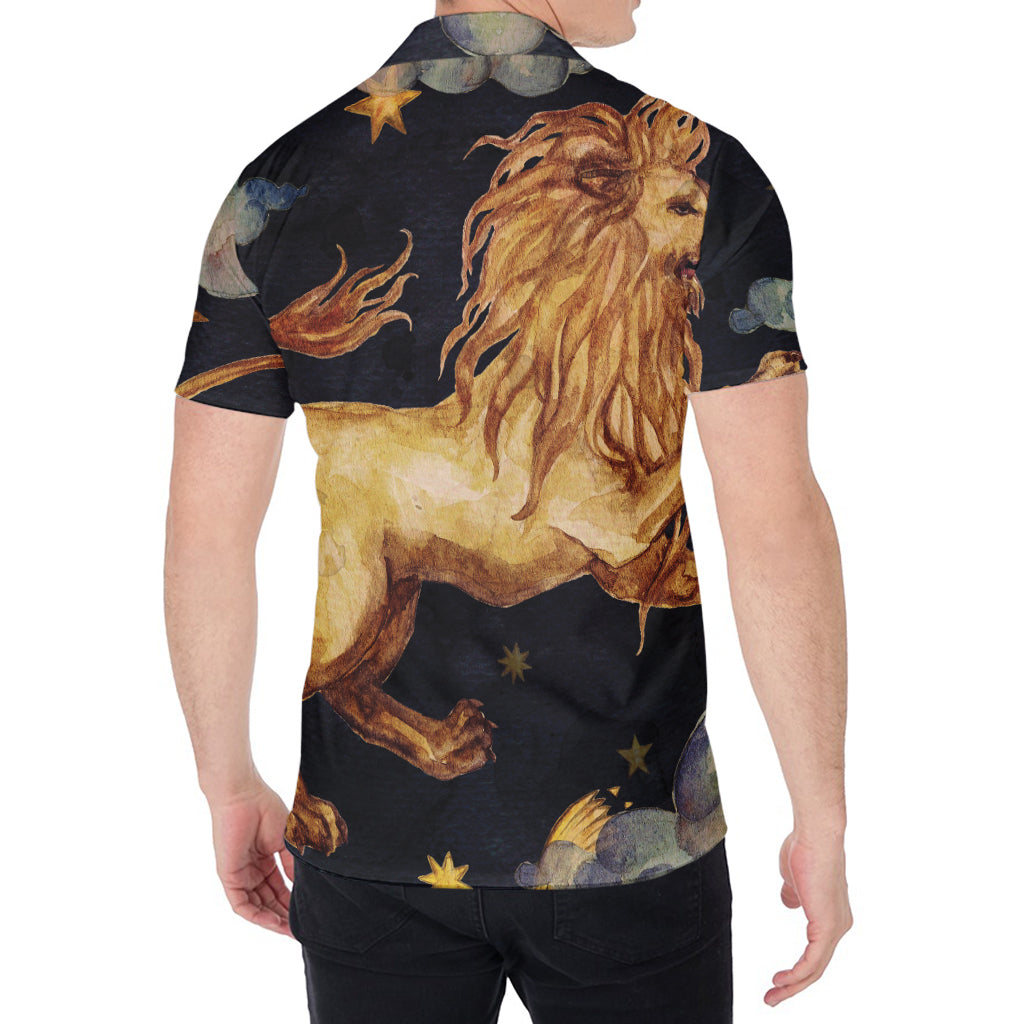 Watercolor Leo Zodiac Sign Print Men's Shirt