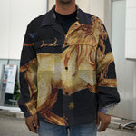 Watercolor Leo Zodiac Sign Print Men's Shirt Jacket
