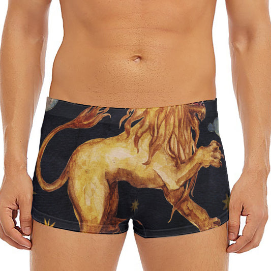 Watercolor Leo Zodiac Sign Print Men's Short Boxer Briefs