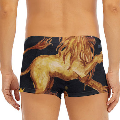 Watercolor Leo Zodiac Sign Print Men's Short Boxer Briefs