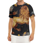 Watercolor Leo Zodiac Sign Print Men's Short Sleeve Rash Guard