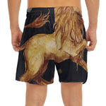 Watercolor Leo Zodiac Sign Print Men's Split Running Shorts