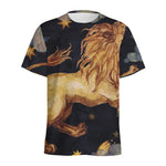 Watercolor Leo Zodiac Sign Print Men's Sports T-Shirt