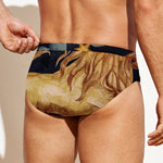 Watercolor Leo Zodiac Sign Print Men's Swim Briefs