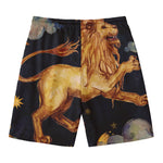 Watercolor Leo Zodiac Sign Print Men's Swim Trunks