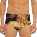 Watercolor Leo Zodiac Sign Print Men's Triangle Swim Briefs