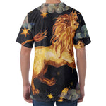 Watercolor Leo Zodiac Sign Print Men's Velvet T-Shirt