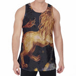 Watercolor Leo Zodiac Sign Print Men's Velvet Tank Top