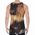 Watercolor Leo Zodiac Sign Print Men's Velvet Tank Top