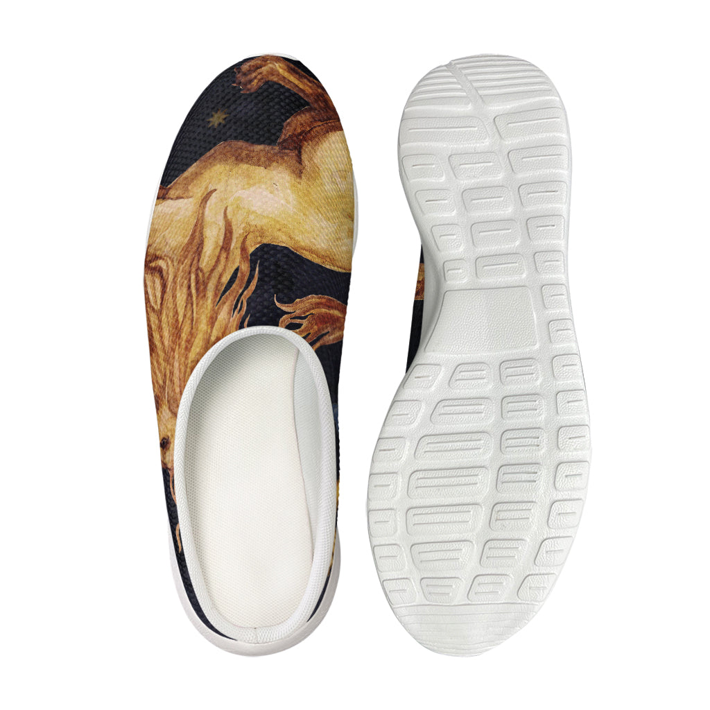 Watercolor Leo Zodiac Sign Print Mesh Casual Shoes