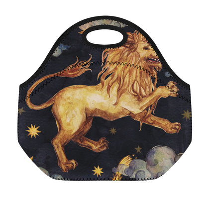 Watercolor Leo Zodiac Sign Print Neoprene Lunch Bag