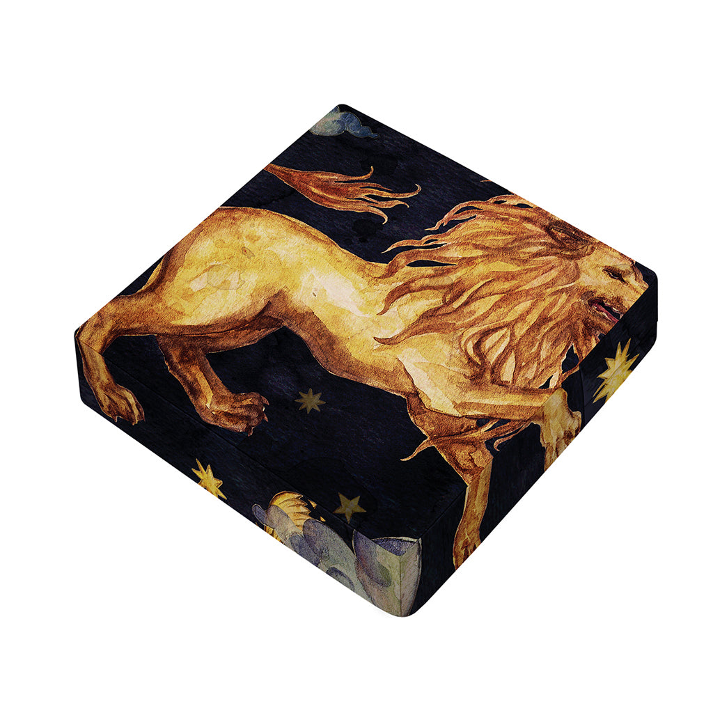 Watercolor Leo Zodiac Sign Print Outdoor Seat Cushion Cover