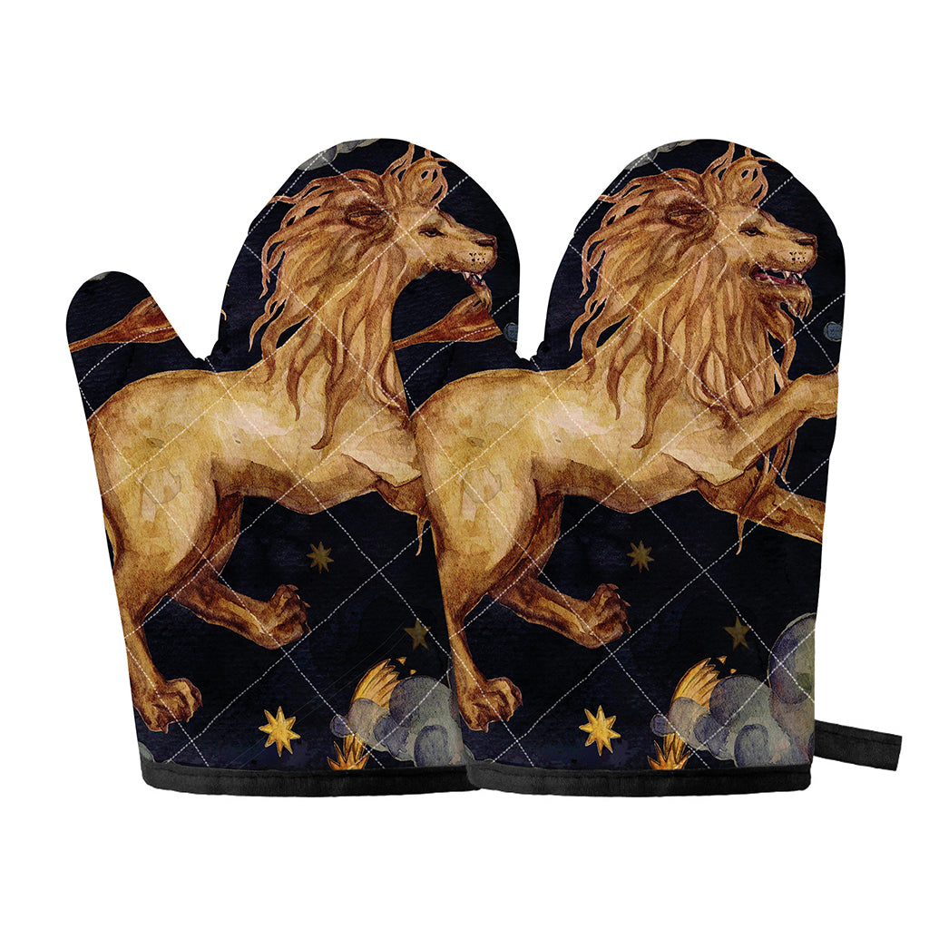 Watercolor Leo Zodiac Sign Print Oven Mitts