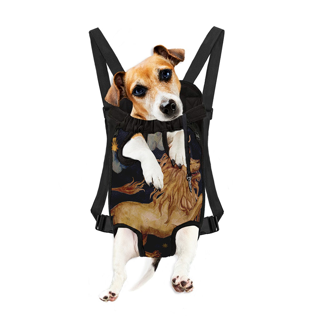 Watercolor Leo Zodiac Sign Print Pet Carrier Backpack