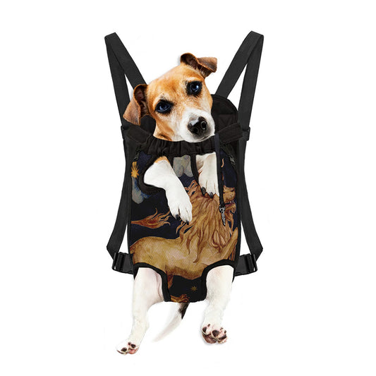 Watercolor Leo Zodiac Sign Print Pet Carrier Backpack
