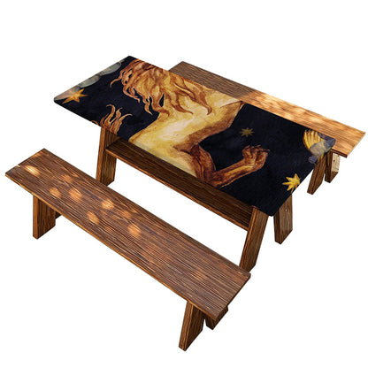 Watercolor Leo Zodiac Sign Print Picnic Table Cover