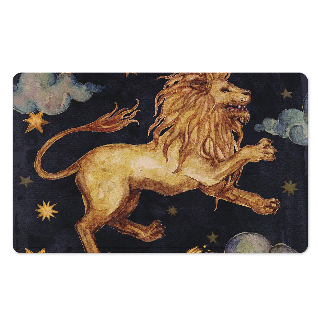 Watercolor Leo Zodiac Sign Print Polyester Doormat