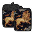 Watercolor Leo Zodiac Sign Print Pot Holders With Pocket