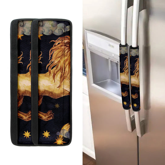 Watercolor Leo Zodiac Sign Print Refrigerator Handle Covers