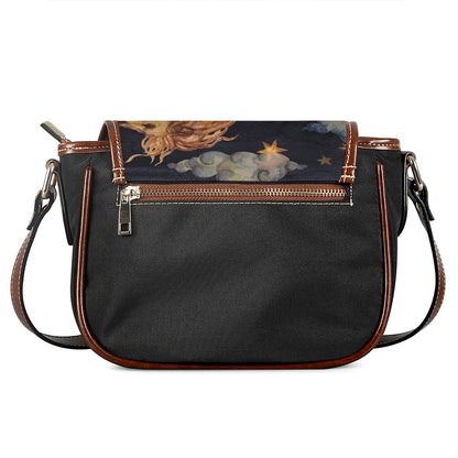 Watercolor Leo Zodiac Sign Print Saddle Bag