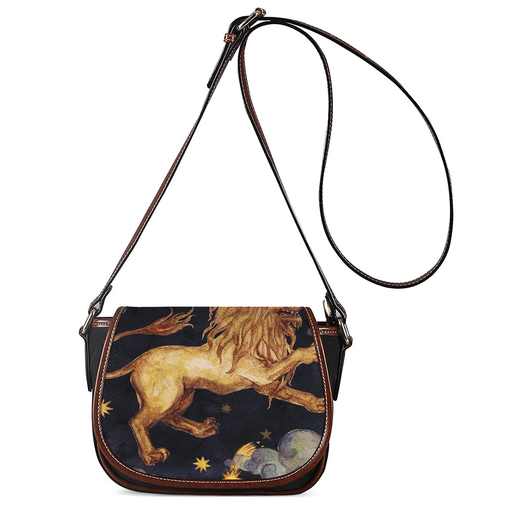 Watercolor Leo Zodiac Sign Print Saddle Bag