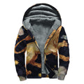 Watercolor Leo Zodiac Sign Print Sherpa Lined Zip Up Hoodie