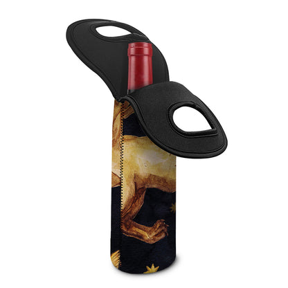 Watercolor Leo Zodiac Sign Print Single Neoprene Wine Tote