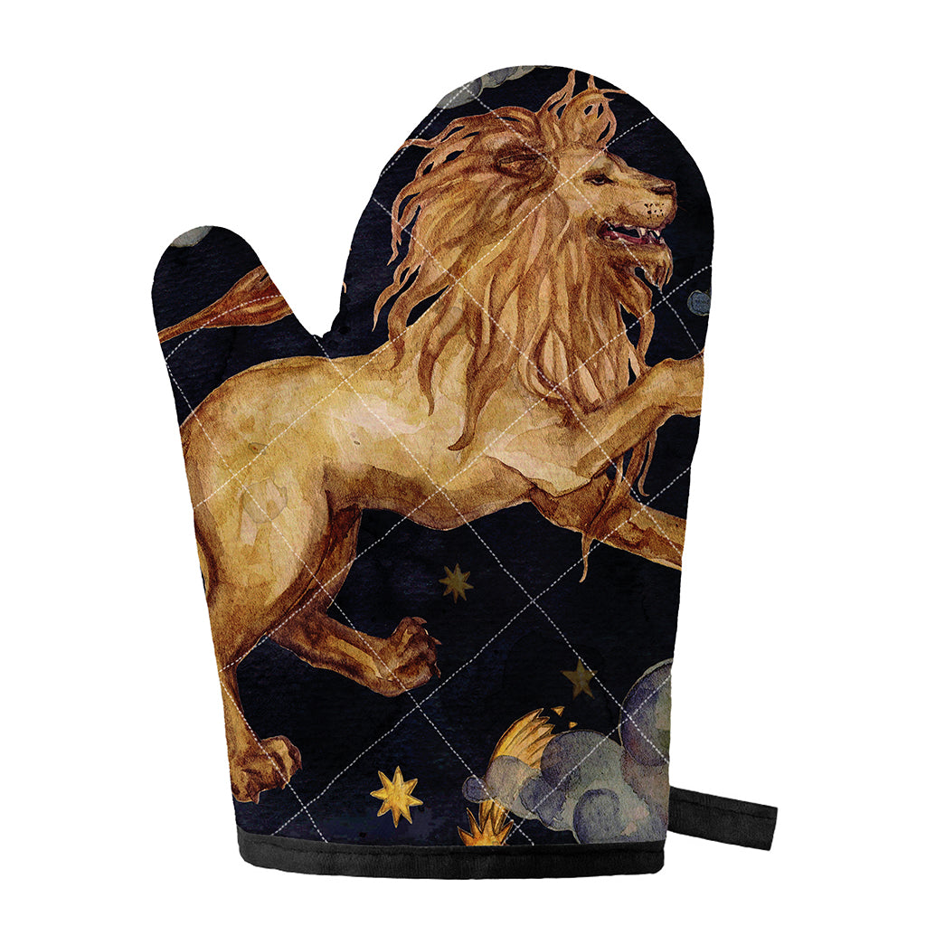 Watercolor Leo Zodiac Sign Print Single Oven Mitt