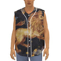 Watercolor Leo Zodiac Sign Print Sleeveless Baseball Jersey