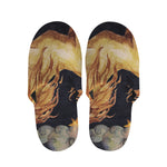 Watercolor Leo Zodiac Sign Print Slippers